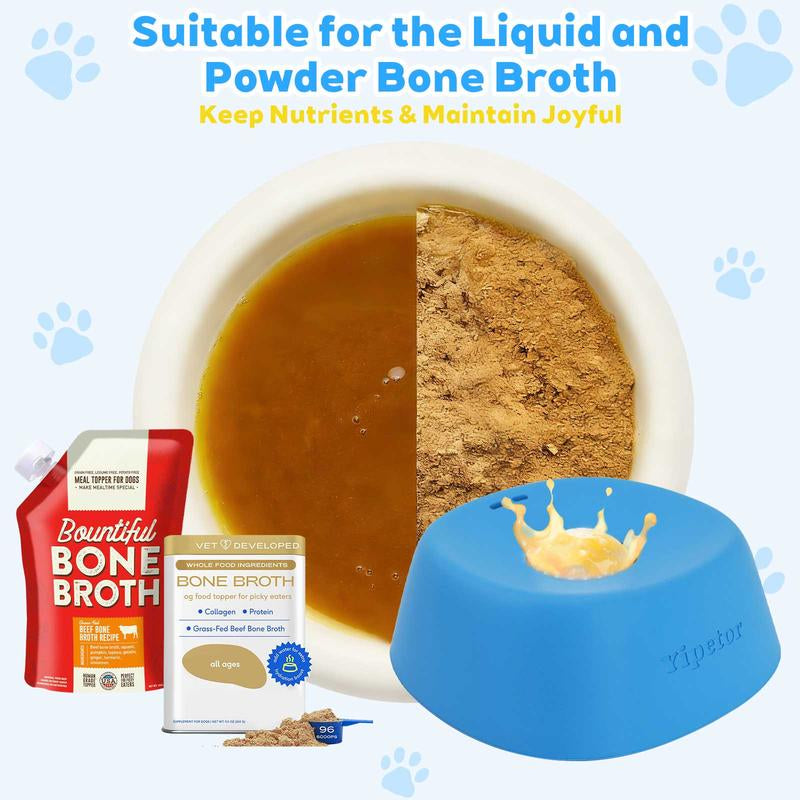 Yipetor Slow Feeder Dog Bowls for Liquid Treat, [Built-In Rolling Ball] No Spill Bone Broth Dog Licking Bowl, Multi-Purpose Puppy Yogurt Feeder Bowl for All Breeds Dietary Supplement/Post-Op Nutrition Feeding.Valentines Gift for Pets